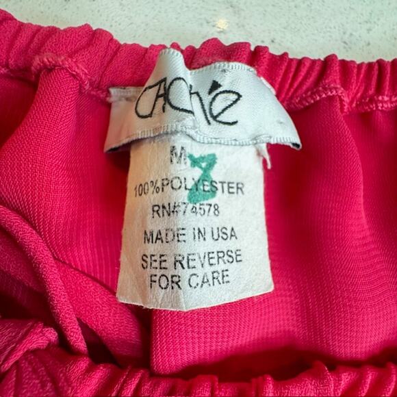 Vintage Cache Flowy Chiffon Pink Mini Dress Medium - Picture 13 of 13